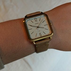 Leather Fossil Watch